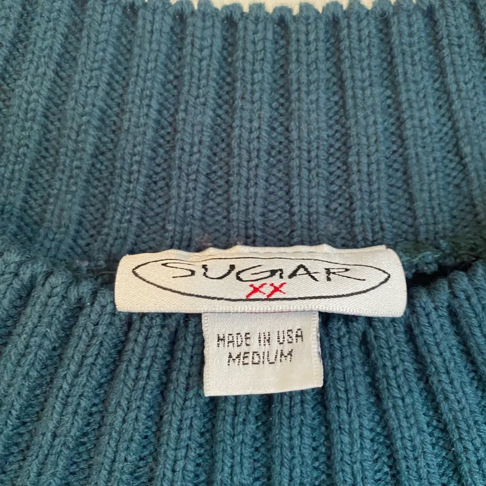 Vintage forest green mock neck sweater - Picture 4 of 8